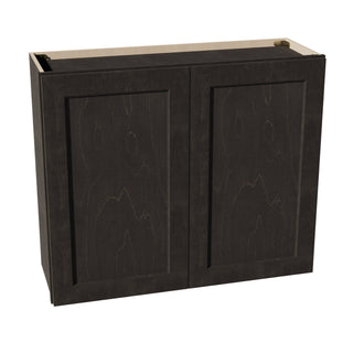 HG - W3630: Dark Gray Shaker 36"W x 30"H 2 Doors & 2 Shelves Standard Wall Cabinet - homecabinets