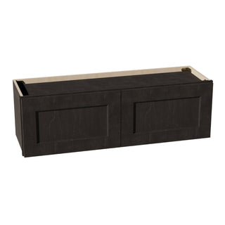 HG - W3912: Dark Gray Shaker 39"W x 12"H 2 Doors Standard Wall Bridge Cabinet - homecabinets