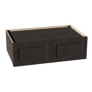 HG - W391224: Dark Gray Shaker 39"W x 12"H x 24"D 2 Doors Standard Bridge Wall Cabinet - homecabinets