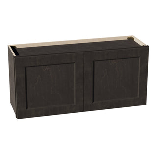 HG - W3918: Dark Gray Shaker 39"W x 18"H 2 Doors Standard Wall Bridge Cabinet - homecabinets