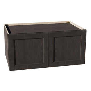 HG - W391824: Dark Gray Shaker 39"W x 18"H x 24"D 2 Doors Standard Bridge Wall Cabinet - homecabinets