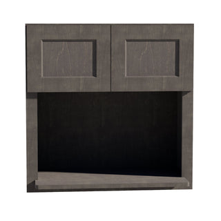 HG - WM3030: Dark Gray Shaker 30"W x 30"H 2 Doors Wall Built - in Microwave Cabinets - homecabinets