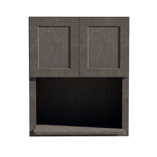 HG - WM3036: Dark Gray Shaker 30"W x 36"H 2 Doors Wall Built - in Microwave Cabinets - homecabinets