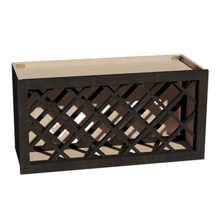 HG - WR3015: Dark Gray Shaker 30"W x 15"H x 12"D Wall Wine Rack Incl. Shelf - homecabinets