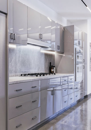 High Glossy Gray 10x10 Kitchen - homecabinets