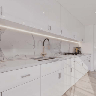 High Glossy White 10x10 Kitchen - homecabinets
