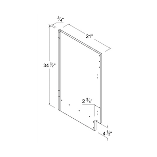 High - Glossy White - 21"W × 34 - 1/2"L Finished Side Vanity Panel - homecabinets