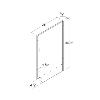 High - Glossy White - 21"W × 34 - 1/2"L Finished Side Vanity Panel - homecabinets