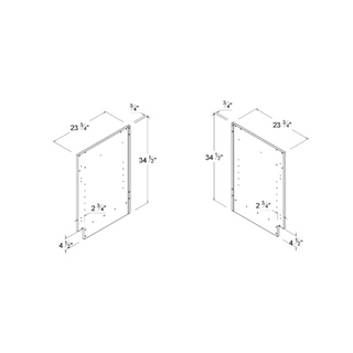 High - Glossy White - 23 - 1/4"W × 34 - 1/2"L Finished Side Base Skin Panel - homecabinets