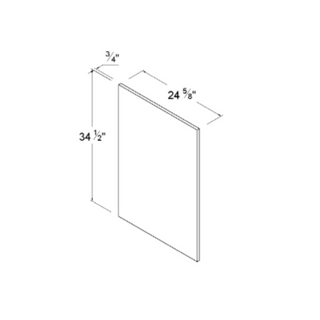 High - Glossy White - 24 - 5/8"W × 34 - 1/2"L Base Decorative Door Panel - homecabinets