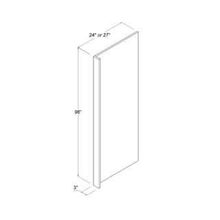 High - Glossy White - 27"W × 96"L Refrigerator End Panel - homecabinets