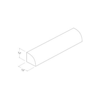 High - Glossy White - 3/4"W × 96"L Quarter Round Shoe Molding - homecabinets