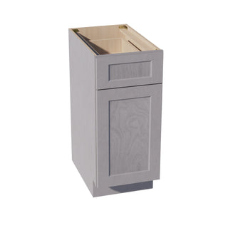 HLG - B15: Light Gray Shaker 15" 1 Drawer 1 Door Standard Base Cabinet - homecabinets