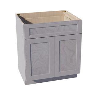 HLG - B30: Light Gray Shaker 30" 1 Drawer 2 Door Standard Base Cabinet - homecabinets