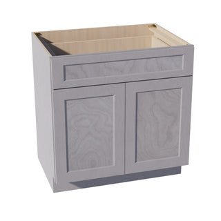 HLG - B33: Light Gray Shaker 33" 1 Drawer 2 Doors Standard Base Cabinet - homecabinets