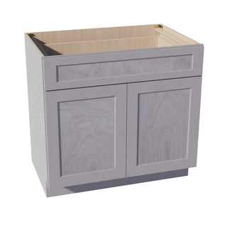 HLG - B36: Light Gray Shaker 36" 1 Drawer 2 Doors Standard Base Cabinet - homecabinets