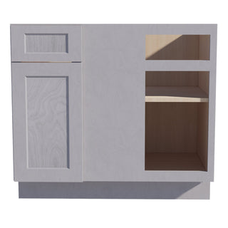 HLG - BBC39/42: Light Gray Shaker 39" 1 Door - 1 Drawer Blind Corner Base Cabinet - homecabinets