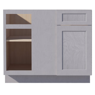 HLG - BBC42/45: Light Gray Shaker 42" 1 Door - 1 Drawer Blind Corner Base Cabinets - homecabinets