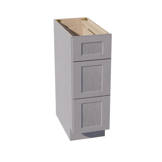 HLG - DB12: Light Gray Shaker 12" 3 Drawers Base Cabinet - homecabinets