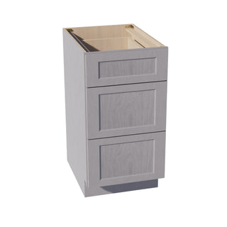 HLG - DB18: Light Gray Shaker 18" 3 Drawers Base Cabinet - homecabinets