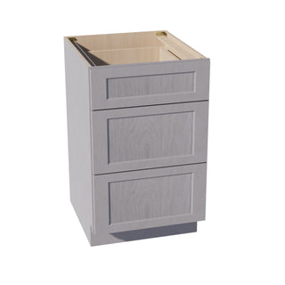 HLG - DB21: Light Gray Shaker 21" 3 Drawers Base Cabinet - homecabinets