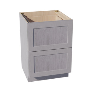 HLG - DB24 - 2: Light Gray Shaker 24" 2 Drawers Base Cabinet - homecabinets