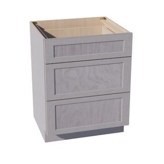 HLG - DB27: Light Gray Shaker 27" 3 Drawers Base Cabinet - homecabinets