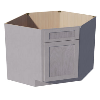 HLG - DSB42: Light Gray Shaker 42" 1 Door - 1 False Drawer Corner Sink Base Cabinets - homecabinets