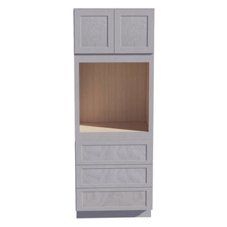 HLG - OC3390: Light Gray Shaker 33"W x 90"H x 24"D 2 Doors & 3 Drawers Tall Oven Shelf Cabinets - homecabinets