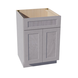 HLG - SB24: Light Gray Shaker 24" 2 Doors 1 False Drawer Sink Base Cabinet - homecabinets