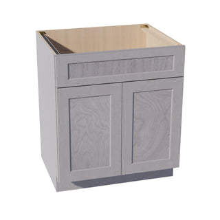 HLG - SB30: Light Gray Shaker 30" 2 Doors 1 False Drawer Sink Base Cabinet - homecabinets