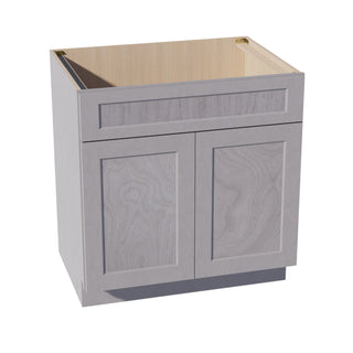 HLG - SB33: Light Gray Shaker 33" 2 Doors 1 False Drawer Sink Base Cabinet - homecabinets