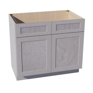 HLG - SB39: Light Gray Shaker 39" 2 Doors 2 False Drawers Sink Base Cabinet - homecabinets