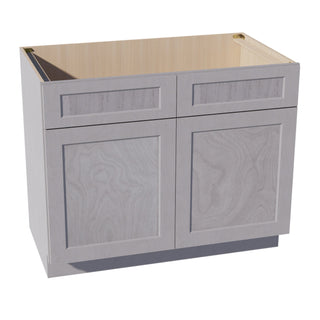 HLG - SB42: Light Gray Shaker 42" 2 Doors 2 False Drawers Sink Base Cabinet - homecabinets