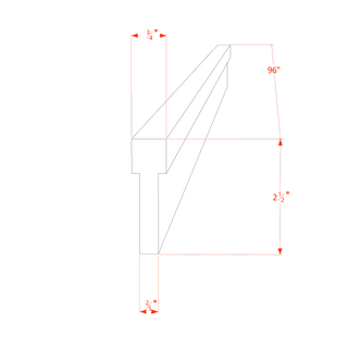 HLG - STKM8: Light Gray Shaker 96"W x 2 - 1/2"H x 3/4"D Stacking Molding - homecabinets