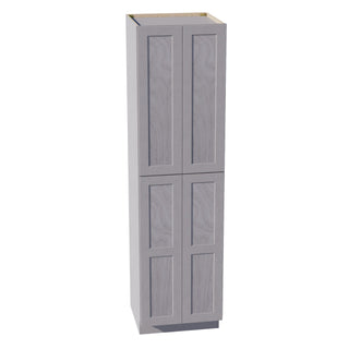 HLG - TP2490: Light Gray Shaker 24"W x 90"H x 24"D 4 Door & 5 Shelves Tall Shelf Pantry Cabinets - homecabinets