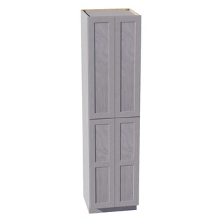 HLG - TP2496: Light Gray Shaker 24"W x 96"H x 24"D 4 Door & 6 Shelves Tall Shelf Pantry Cabinets - homecabinets