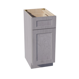 HLG - VB1521: Light Gray Shaker 15"W x 34 - 1/2"H x 21"D 1 Door & 1 Drawer Single Door Vanity Base Cabinets - homecabinets