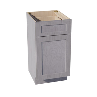 HLG - VB1821: Light Gray Shaker 18"W x 34 - 1/2"H x 21"D 1 Door & 1 Drawer Single Door Vanity Base Cabinets - homecabinets