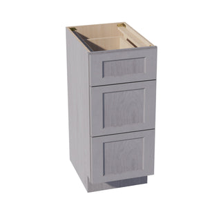 HLG - VDB1521: Light Gray Shaker 15"W x 34 - 1/2"H x 21"D 3 Drawers Vanity Base Cabinets - homecabinets