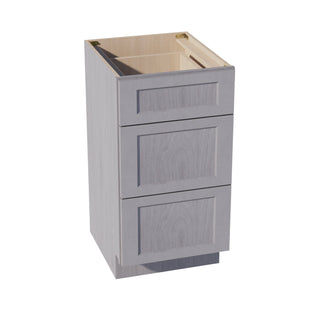 HLG - VDB1821: Light Gray Shaker 18"W x 34 - 1/2"H x 21"D 3 Drawers Vanity Base Cabinets - homecabinets