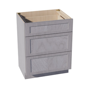 HLG - VDB2721: Light Gray Shaker 27"W x 34 - 1/2"H x 21"D 3 Drawers Vanity Base Cabinets - homecabinets