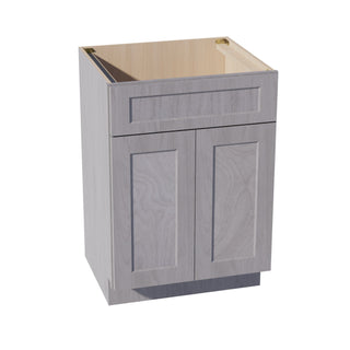 HLG - VSB2421: Light Gray Shaker 24"W x 34 - 1/2"H x 21"D 2 Doors & 1 False Drawer Vanity Sink Base Cabinets - homecabinets