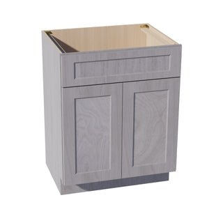 HLG - VSB2721: Light Gray Shaker 27"W x 34 - 1/2"H x 21"D 2 Doors & 1 False Drawer Vanity Sink Base Cabinets - homecabinets