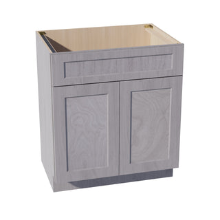 HLG - VSB3021: Light Gray Shaker 30"W x 34 - 1/2"H x 21"D 2 Doors & 1 False Drawer Vanity Sink Base Cabinets - homecabinets