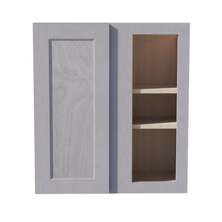 HLG - WBC2730: Light Gray Shaker 27"W x 30"H 1 Door & 2 Shelves Wall Blind Corner Cabinets - homecabinets