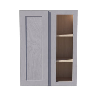 HLG - WBC2736: Light Gray Shaker 27"W x 36"H 1 Door & 2 Shelves Wall Blind Corner Cabinets - homecabinets