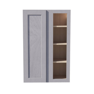 HLG - WBC2742: Light Gray Shaker 27"W x 42"H 1 Door & 2 Shelves Wall Blind Corner Cabinets - homecabinets