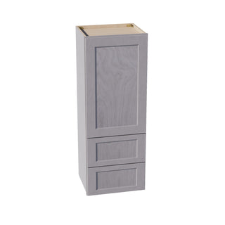 HLG - WD1848: Light Gray Shaker 18"W x 48"H 1 Door & 2 Drawers Special Wall Cabinet - homecabinets