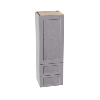 HLG - WD1854: Light Gray Shaker 18"W x 54"H 1 Door & 2 Drawers Special Wall Cabinet - homecabinets